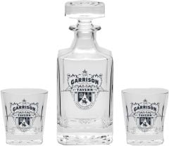 PEAKY BLINDERS Viski Seti - Özel Dökme Cam Şişe 2 Bardak