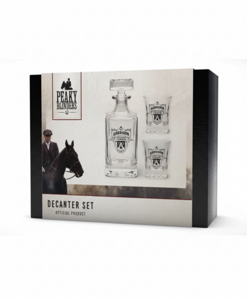 PEAKY BLINDERS Viski Seti - Özel Dökme Cam Şişe 2 Bardak